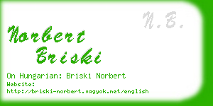 norbert briski business card